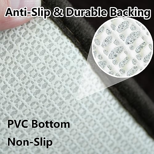 BOANKODU Bathroom Mat Sets 2 Piece, Absorbent Non-Slip Very Soft Chenille Mat, 32x20 Inch + 20x20 Inch U Shape, Machine Washable (Coffee) - color: Coffee, size: 20" x 32" + 20" x 20" (U-Shape)