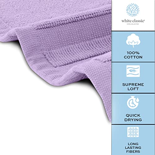 White Classic Luxury Bath Mat Floor Towel Set - Absorbent Cotton Hotel Spa Shower/Bathtub Mats [Not a Bathroom Rug] 22"x34" | 2 Pack | Lavender - color: 16: Lavender