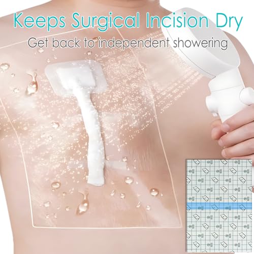 Waterproof Dialysis Catheter Shower Cover Large Coverage Shields for Peritoneal Dialysis Port Accessories PD Chest Catheter Central PICC Line Feeding Tube 12"x12"(Pack of 25) - size: 12 x 12 Inch (Pack of 25)