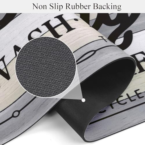 Pauwer Laundry Room Rug Runner 20"x60" Waterproof Rubber Laundry Mat Non Slip Kitchen Mats for Floor Washable Floor Mat Runner Rug for Farmhouse Mudroom Washroom Bathroom Decor - color: Grey/Beige, size: 1'8" x 5'