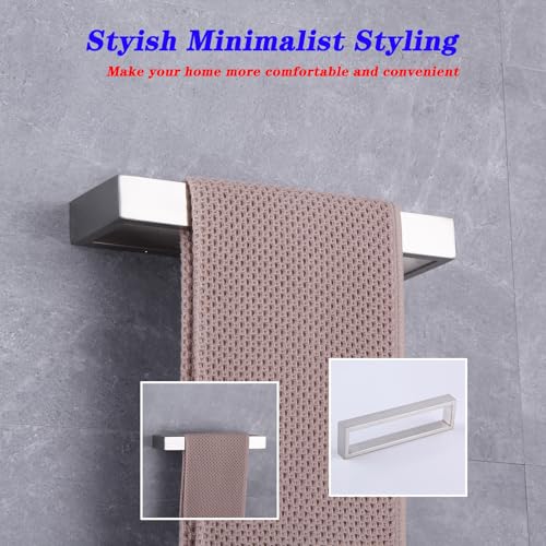 GERZWY Contemporary Stainless Steel Wall Mounted 2-Piece Bathroom Hardware Set - Towel Rings Toilet Paper Holder, Brushed Finish HG1708-2LS - color: Brushed