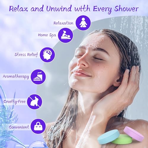 Shower Steamers Aromatherapy 8 Pack - Natural Essential Oil Shower Bombs for Self Care, Relaxation Birthday Gifts for Women and Men. Azure Floral Style - style: Azure Floral Style