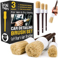 Car Detailing Brush Set 3-Pack, Interior and Exterior, Detail Dudes | Scratch-Free Boars Hair - Exterior & Interior Cleaning Brushes - Safe for Leather, Piano Black Trim, Dashboards & Wheels - size: 3 Pack(Starter)