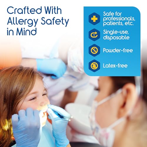 Inspire Black Nitrile Disposable Gloves | 4.5 Nitrile Disposable Safety Medical Cooking Cleaning Gloves - size: XX-Large, style: Blue - Box of 100