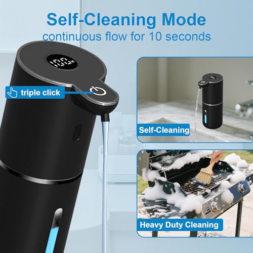 OHIFAST 2 Pack Automatic Liquid Soap Dispenser Touchless, USB Rechargeable Smart Hand Soap Dispenser, 6-Level Adjustable, 12.8oz/380mL, Compatible with Thick Thin Dish Soap for Bathroom Kitchen-Black - color: 2 Pack- Black, style: Liquid
