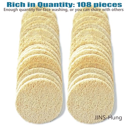108 Pack Natural Loofah Sponge Exfoliating Face Pads - Facial Body Scrubbers Pad - When Bath Shower and Spa - Loofa Sponges Brush Scrub - Bulk Loofahs Scrubber - Cleansing Skin for Women and Men - size: 1 Count (Pack of 108)