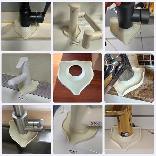 Compact Silicone Kitchen Sink Faucet Splash Proof Mat, Tap Water Diversion Splash Guard Drain Pad(White,2PCS) - color: Whitex2