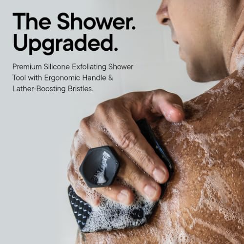TOOLETRIES Silicone Body Scrubber 2.0, Loofah Alternative - Charcoal | Gentle exfoliating shower scrubber that's quick drying, hygienic and longer lasting than traditional loofahs. - color: Charcoal