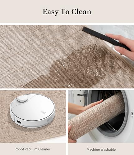 YIHOUSE Bathroom Rugs Sets 3 Piece Beige, 16x24+16x24U+16x32in | Non Slip, Quick Dry, Absorbent Washable, Thin Fit Under Door, For Elder, Sink, Laundry - color: Beige, size: 16x24+16x24U+16x32