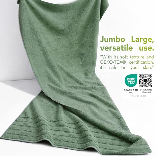 American Soft Linen 100% Cotton Luxury Turkish Towels, 35x70 XL Bath Sheet | Soft Absorbent Quick Dry OEKO Tex Standard 100 Certificated Durable Machine Washable Breathable Premium Hotel Quality - color: Sage Green, size: 35"x70"