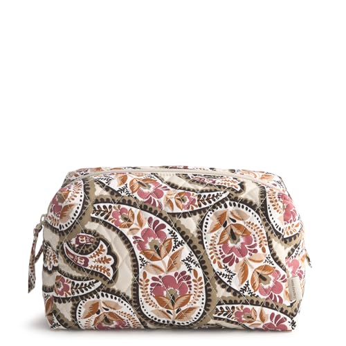 Vera Bradley Premium Cotton Large Cosmetic Makeup Bag - color: Blooming Paisley