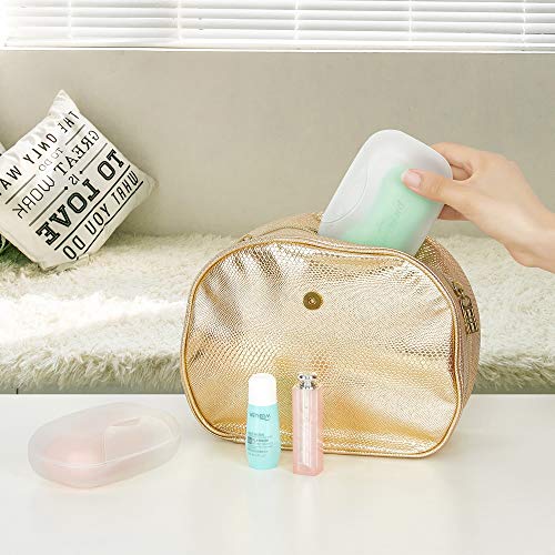 Soap Box Holder, 2-Pack Soap Dish Soap Savers Case Container for Bathroom Camping Gym Vonpri (Clear) - color: Translucent