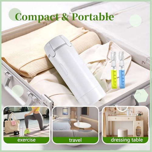 4 in 1 Travel Dispenser, Travel Bottles for Toiletries, Leak Proof Refillable Dispenser Set for Shampoo Conditioner Lotion Cream, Portable Containers for Vacation and Business Travel (White)