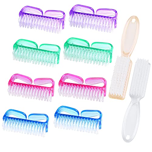Handle Grip Nail Brush, Nail Cleaning Brushes Pedicure Scrubbing tool, Toes Fingernail Brush Scrub Cleaner kit for Men and Women 10 Pack (Multicolor) - color: Multicolor-10Pack