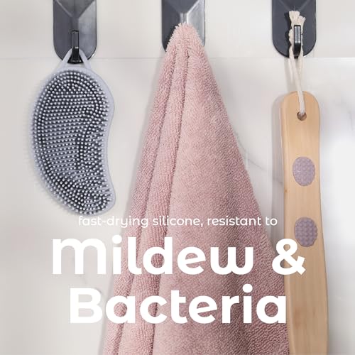 MainBasics Silicone Body Scrubber Dual-Sided, Frosted Sky, Massage | Shower Scrubber with Massage Nodes, Silicone Loofah Alternative for Deep Clean - color: Frosted Sky, size: Massage