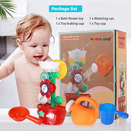 Girl Bath Toys for Kids 1-3 Bathtub Toys for Toddlers Water Tub Toys for Babies 1 2 3 Year Old Girls Boys Gifts with 1 Mini Sprinkler 2 Toys Cups Gifts Ideal with Color Box - style: Flower Bath Toys