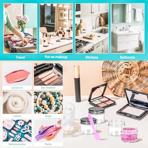 40 Pack 20g Plastic Jars with Lids, 20ml Round Clear Cosmetic Containers Makeup Jars, 0.7oz Travel Size Container Jar with Spatulas for Makeup Sample Lotion Cream Ointment Salve Balm Powder - color: Black, size: 20g