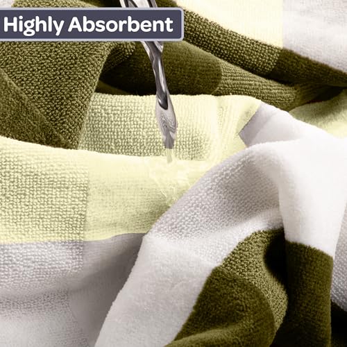 2-Piece Towel Set - 35x70in Extra Large Bath Towels - 500 GSM 100% Cotton Bath Towels - Absorbent Sheets for Shower, Gym, Spa, and Dorm Room by Lavish Home (Green) - color: Green