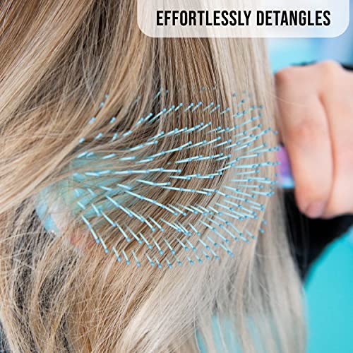 FRAMAR Purple Hair Brush Detangler, Detangling Hairbrush For Women, Wet Hair Brush For Girls, Hair Detangler Brush, Wet Hairbrush, Hairbrushes, Reduces Frizz – Tie Dye - color: Blue Tie Dye