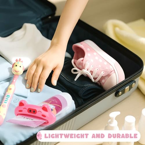 LOVEINUSA Cute Toothpaste Dispenser for Kids, 4 PCS | Cartoon Animal Tooth Paste Tube Squeezer Roller for Kid, Toothpaste Facial Cleanser Creams - color: Multi