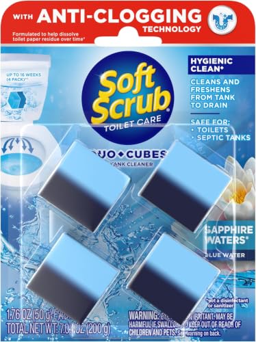 Soft Scrub In-Tank Toilet Cleaner Duo-Cubes, Sapphire Waters, 4 Count (Pack of 7) - size: 4 Count (Pack of 7)