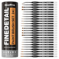 Nicpro 24 PCS Miniature Paint Brushes, Fine Tip Micro Model Detail Paint Brush Set for Acrylic Watercolor Oil, Paint by Number, Models, Miniatures, Craft, Rock Painting - with Container - style: 24 Pack (Detail)