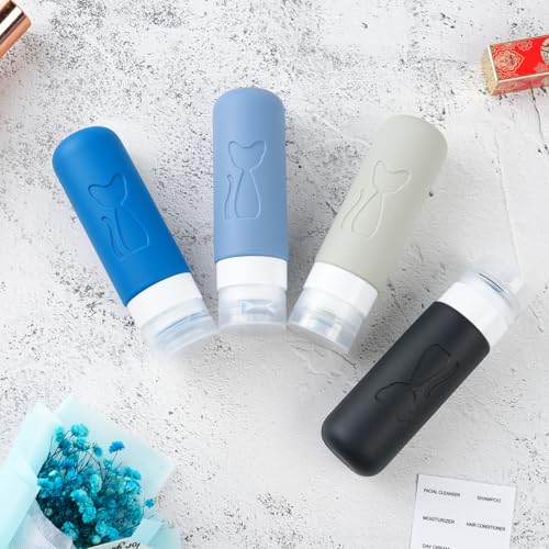 Zafit TSA Approved 3oz Leakproof Travel Bottles for Toiletries, Refillable Containers for Shampoo Conditioner Lotion Body Wash (Multicolored J) - color: Multicolored J