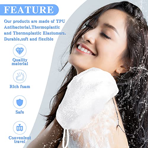 Vesici 2 Pcs Honeycomb Exfoliating Glove Set Exfoliating Bath Mitt Honeycomb Face and Body Scrubber Shower Mitt Sponges for Cleaning Body Shower Face Skin Beauty Spa(White) - color: White