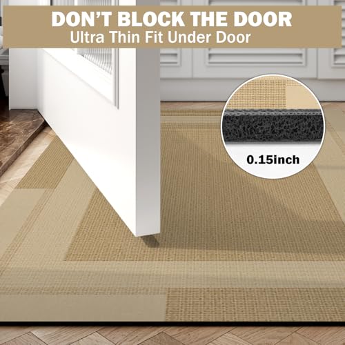 YDKGL Non Slip Bath Mat, Rubber Backing Ultra Thin Bathroom Rugs Fit Under Door Quick Dry Super Absorbent Washable Bath Rug Shower Mat for Bathroom Floor Bathtub Shower Sink, Easy Care Brown 16"x 24" - color: A- Brown, size: 16" x 24“