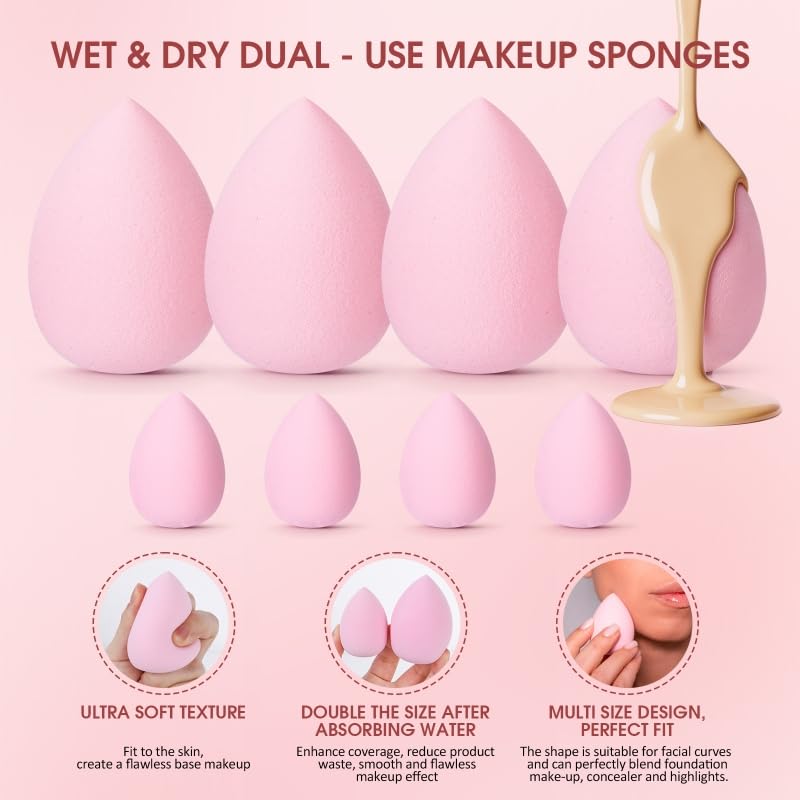 112Pcs Pink Makeup Brushes Set Professional Makeup Kit, Foundation Makeup Brush Kit Eye and Face Make up Brushes & Tools, Multi-functional Beginner Makeup Tool Set with Case Facial Makeup Accessories
