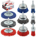 Rocaris 9 Pack Nylon Filament Abrasive Wire Brush Wheel & Cup Brush Set with 1/4 Inch Hex Shank, for Removal of Rust/Corrosion/Paint - 80 Grit, 120 Grit, 240 Grit