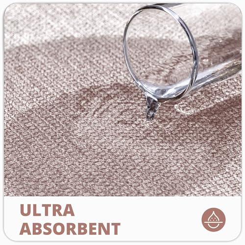 Bosap Bathroom Rugs Set 2 Pieces,Thin Bathroom Mats,Toilet Rugs,Quick Dry,Non-Slip,Machine Washable,Low Pile,Absorbent Bath Mats,Shower,Sink,Home Decor Accessories.Beige,1'5"x2'3"+1'8"x2" U Shape - color: Beige, size: 1'8"x2"u+1'5"x2'3"(set)
