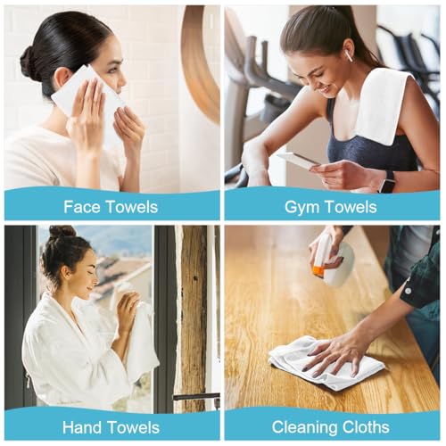 Orighty Wash Cloths, 10 Pack Face Towels, Soft Quick-Drying Washcloths, Multi-Purpose Microfiber Face Cloths for Bathroom, Gym, Spa, Hotel, Travel, 11.5"x11.5", White - color: White