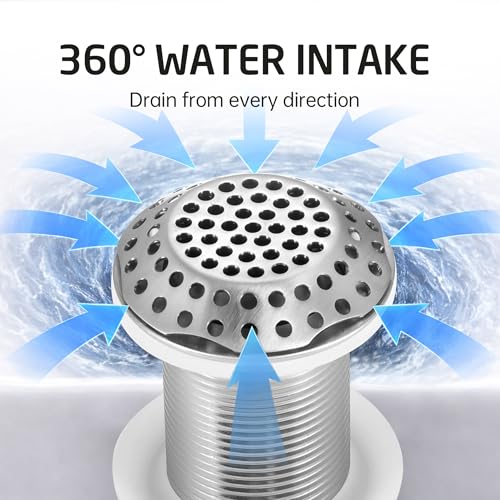 KES Faster Drainage Bathroom Sink Drain Without Overflow, Anti-Clog Open Grid Design, Detachable Strainer, Brushed Nickel Vessel & Vanity Drain, Stainless Steel & Brass, S2020D-BN - color: Brushed Nickel