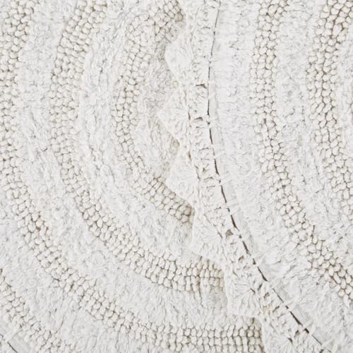 DII Crochet Collection Reversible Bath Mat, Large Oval, 21x34, White - color: White, size: 1'9" x 2'10" (Oval)