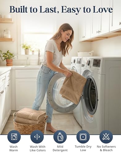 LANE LINEN 100% Cotton Towels Set - 16 Piece value pack - Soft, Absorbent & Durable - 4 Bath, 8 Washcloths, 4 Hand Towels for Bathroom - Ideal for Home, Spa & Gym - Quality You Can Trust - Taupe - color: 08: Taupe