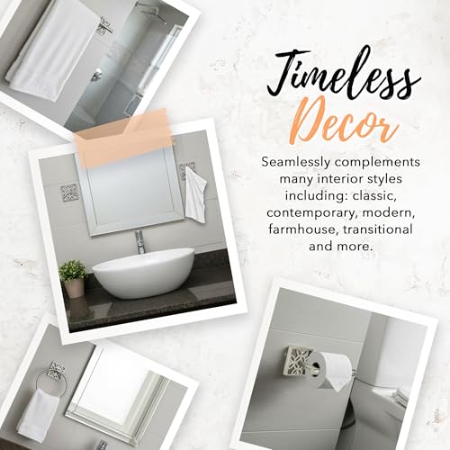 Autumn Alley 5 Pieces Nickel Bathroom Accessories Set, Wall Mounted – Silver Toilet Paper Holder, Chrome Bath Towel Holder, Brushed Nickel Towel Ring & Silver Bathroom Hardware Set Complete - color: Silver Brushed Nickel