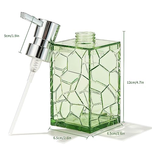 2 Pack Clear Saga Green Rust Proof Soap Dispenser Bathroom, Acrylic Plastic Hand Soap Lotion Dispenser with Pump for Bathroom&Kitchen - color: 2 Pack Green