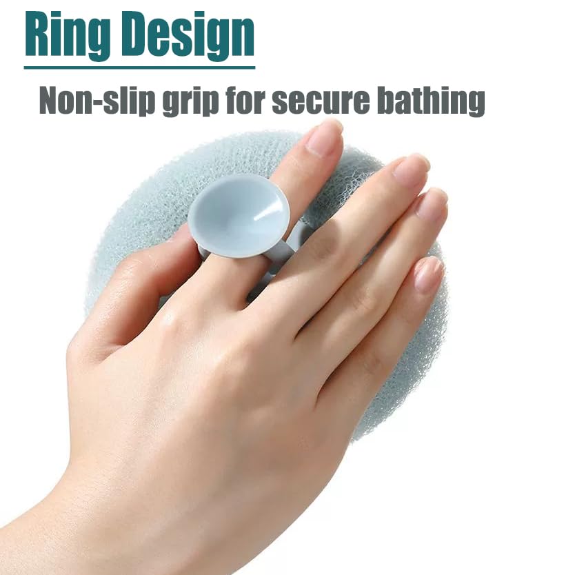 Super Soft Sunflower Suction Cup Bath Ball, 2026 Upgraded 2-in-1 Sunflower Bath Ball Exfoliating Bath Sponge Cleaning Brush, Mesh Shower Body Sponge Accessories for Women, Men Shower (2 Color) - color: Blue+pink