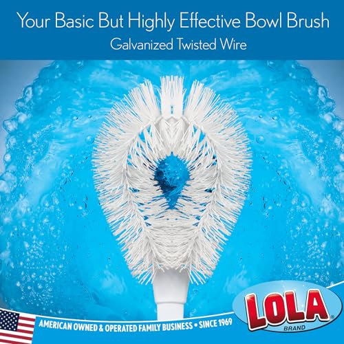 LOLA Toilet Bowl Brush w/Curved Head, 3 Pack, Coated Wire, Durable Poly Bristles, Reaches Under Toilet Bowl Rim - size: 3 Pack, style: Loop Style Bowl Brush