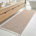Large Bathroom Rugs 2' x 6', Long Runner Rug Waffle Bath Mat for Kitchen Rugs, Absorbent and Washable Bathroom Mat for Laundry Room, Soft Boho Runner Decor, Entryway Hallway Runner Rug No Slip