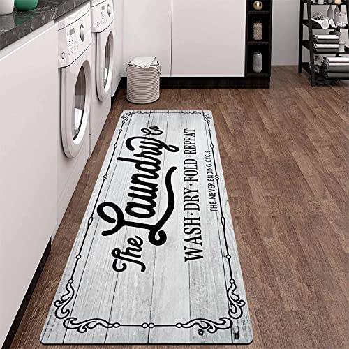 Pauwer Farmhouse Kitchen Rug, 20"X48", Beige, Non Slip, Washable, Machine Made - color: Beige, size: 1'8" x 4'