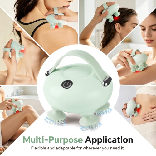 IOOKAN Scalp Massager, Electric Head Massage Scalp Stress Relax | IP67 Waterproof, 3 Massage Modes Tangle-Free & 186 Massage Nodes, Head Neck Shoulder Pets Use, Gift for Dad Mom - color: Light Green