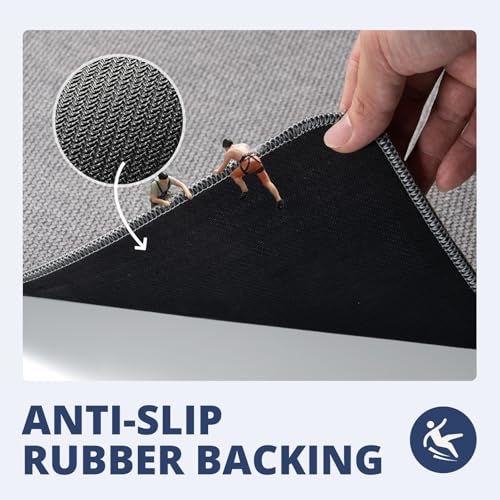 HOMTEB Bathroom Rugs Sets 2 Piece, Thin Bath Mat Absorbent Quick Dry, Machine Washable, Rubber Backing for Non Slip, Low Pile Cozy Cloth Bathroom Rug Set for Tub/Sink/Shower (27"x17" & 36"x24", Gray) - color: Grey, size: 27"x17"+36"x24"-2pack