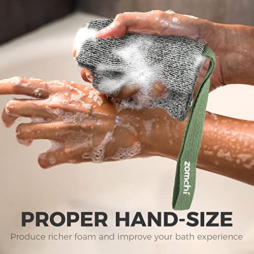 ZOMCHI Soap Saver Bags for Bar Soap, 2 Pack, Deep Texture Grey | Nylon Mesh Helps Create Rich Lather, Hanging Loop, Quick Drying Design, Roomy Pouch For Bath And Shower Routines - style: Deep Exfoliating