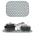 Sink Protectors for Kitchen Sink 13x11 &16x12 & 18x16 & 19x14 & 21x16 & 22x13 & 24x13 & 25x16 & 26x14 & 28x14 & 30x16, Silicone Sink Mat Grid (16.8"x12.6") - color: Gray