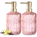 EMPO Clear Glass Soap Dispenser with ABS Plastic Pump, Lotion Dispensers for Kitchen, Bathroom (2pack Light Pink) - color: 2pack Light Pink