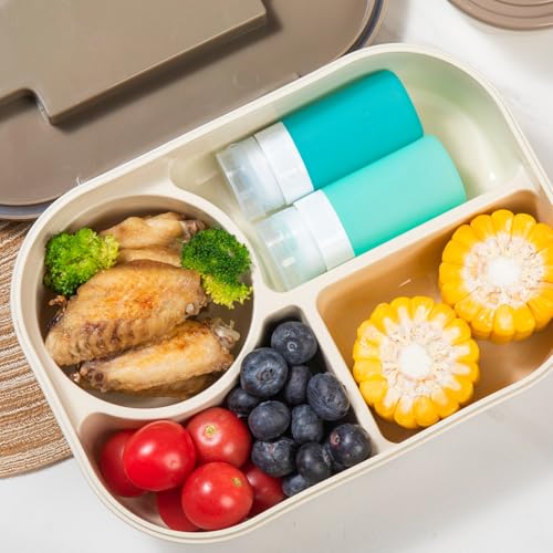 MICEBAY Condiment Squeeze Bottles for Sauces, 2-oz Mini Silicone Salad Dressing Container to Go with Snack Storage Bag, Leakproof Sauce Bottles for Lunch Box, 4 Pack, Mint - color: Mint, size: 2 OZ