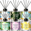6 Pack Reed Diffuser Sets, Essential Oil Reed Diffusers for Home with 30 Sticks, Long Lasting Scent, Gift Ready Fragrance Diffuser for Bedroom, Bathroom, Office, Home Decor (1.69oz Each)