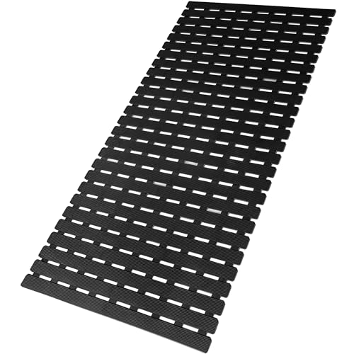 MBOSS Bath Tub Shower Mat Non Slip Bathtub Mats for Bathroom Shower Floor Mat Bath Mats for Shower Tub Anti Slip Shower Mat with Drain Hole and Large Suction Cups (Black, 37.5 X 15.7 Inch) - color: Black, size: 37.5 x 15.7 inches